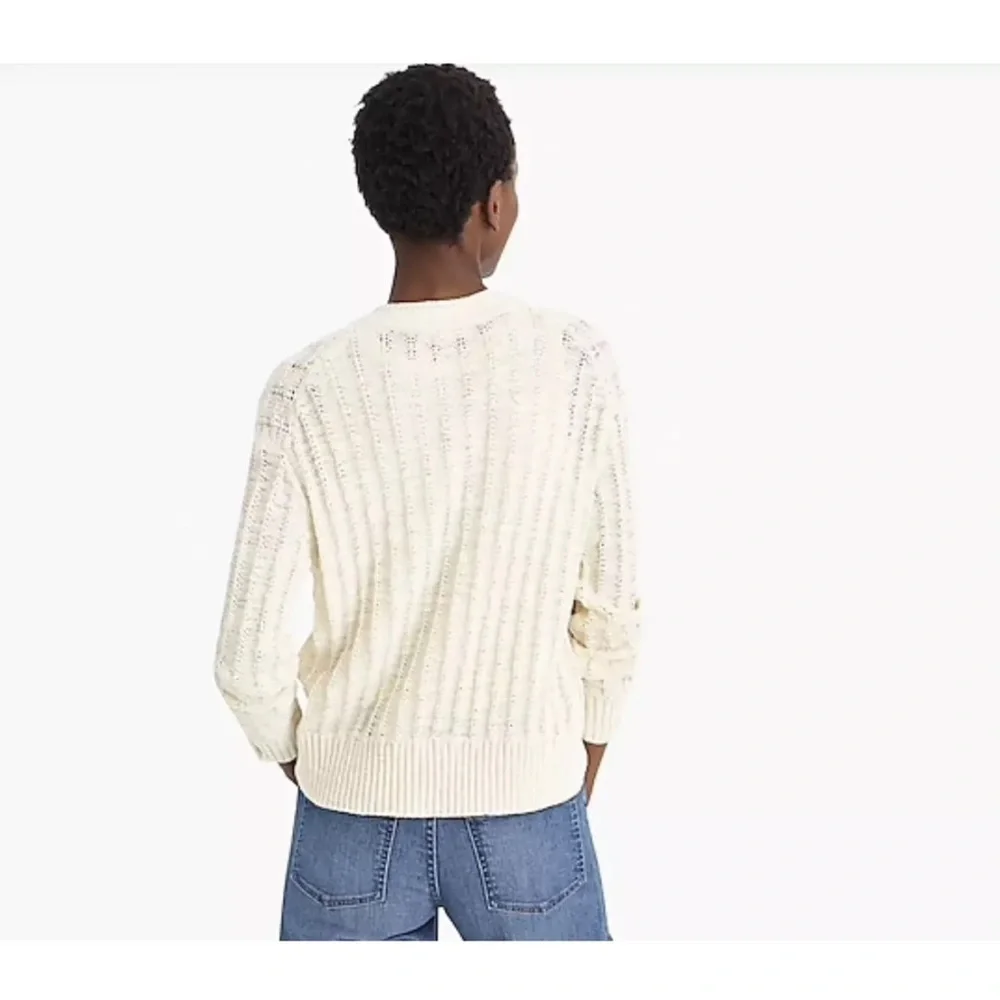J. Crew Point Sur open‎ knit cardigan women’s XS boxy cream coastal cowgirl boho